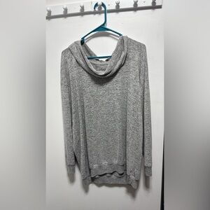 Elegant Heather Gray Women's Cowl Neck Sweater
